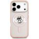 3. Etui Karl Lagerfeld IML Choupette Sketch Logo MagSafe na iPhone 17 Pro - różowe