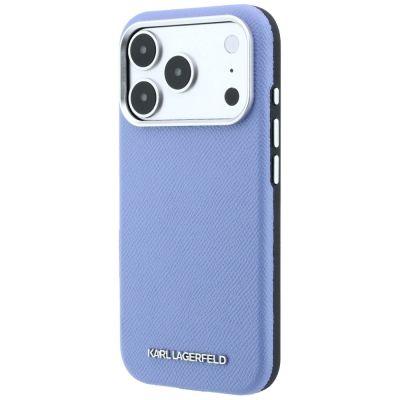 2. Etui Karl Lagerfeld Grained Elongated Logo MagSafe na iPhone 17 Pro / 18 Pro - niebieskie