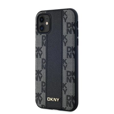 2. Etui DKNY Leather Checkered Mono Pattern MagSafe na iPhone 11 / Xr - czarne