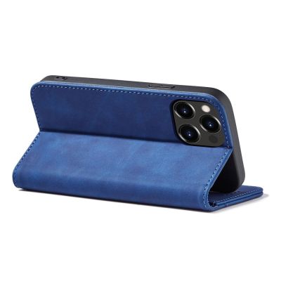 5. Magnet Fancy Case etui iPhone 14 pokrowiec z klapką portfel podstawka niebieskie