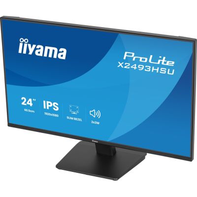 30. iiyama ProLite X2493HSU-B1 monitor komputerowy 60,5 cm (23.8") 1920 x 1080 px Full HD LED Czarny