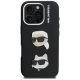 3. Etui Karl Lagerfeld FW Grained Karl & Choupette Heads Pins na iPhone 16 Pro - czarne
