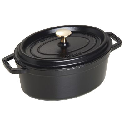 Garnek żeliwny owalny Staub - 2.35 ltr, Czarny