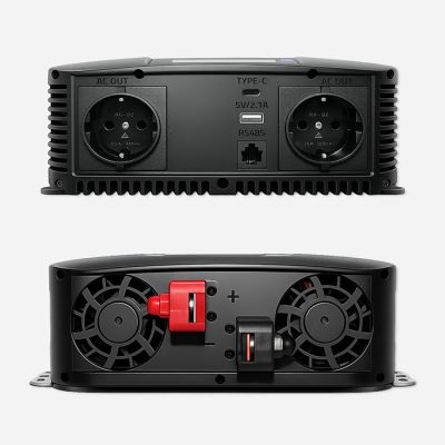 10. Qoltec Przetwornica napięcia Pure Sine Wave | 12V na 230V | 2000/4000W | LCD | USB | USB-C | Kompatybilna z LiFePO4 GEL AGM