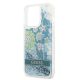 6. Etui Guess Flower Liquid Glitter na iPhone 13 Pro / iPhone 13 - zielone