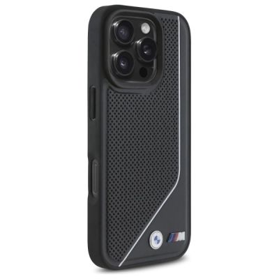 4. Etui BMW M Perforated Twisted Line MagSafe na iPhone 16 Pro - czarne