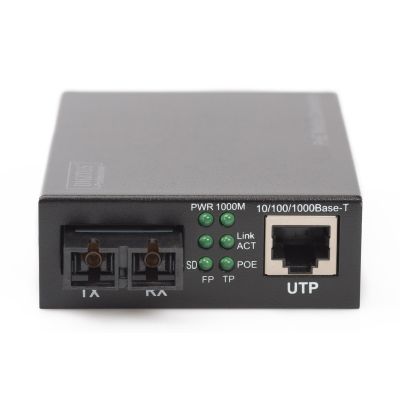 26. Konwerter mediów Gigabit PoE RJ45 / SC, MM, PSE