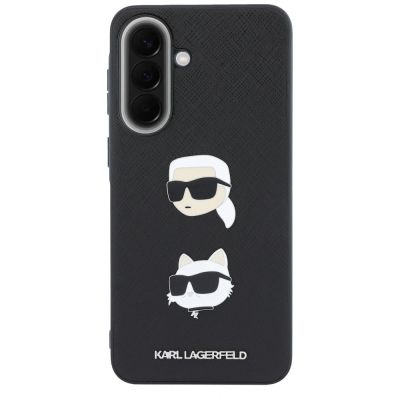 3. Etui Karl Lagerfeld w/ Karl&Choupette Heads Pins&Logo na Samsung Galaxy A57 5G - czarne