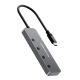 5. Hub USB Wozinsky WHS088YSS 4x USB-A z indywidualnymi włącznikami aluminiowy z kablem USB-C 15 cm - szary