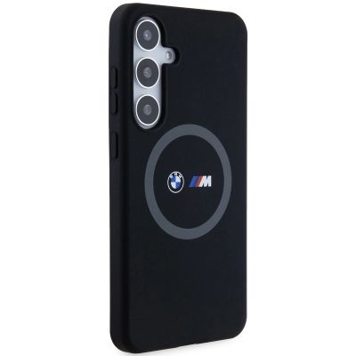 4. Etui BMW M Silicone Printed Ring MagSafe na Samsung Galaxy S24+ - czarne