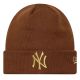 3. New Era Wmns Metallic Logo Beanie New York Yankees Hat 60915931 Brązowe One size