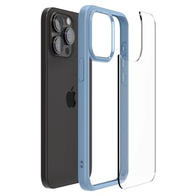 13. Etui Spigen Crystal Hybrid na iPhone 15 Pro Max - przezroczysto-niebieskie