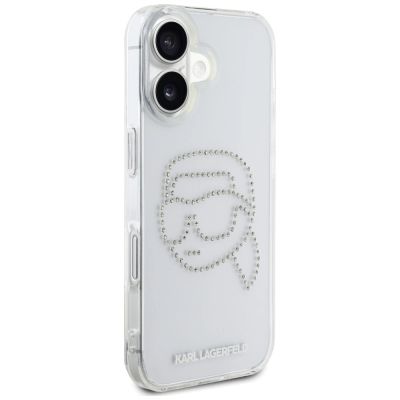 4. Etui Karl Lagerfeld IML Rhinestones Karl Head do iPhone 16 przezroczysty