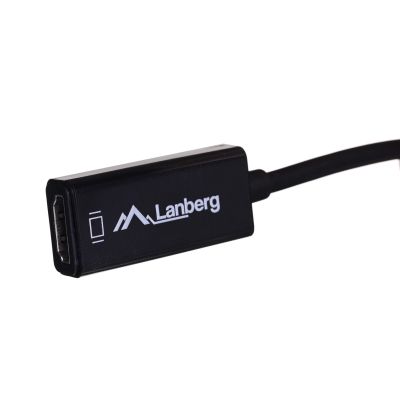 3. Adapter Lanberg AD-0005-BK (Mini DisplayPort M - HDMI F; 0,20m; kolor czarny)