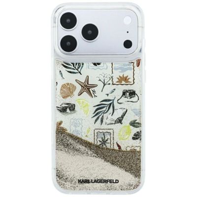 3. Etui Karl Lagerfeld Liquid Glitter Beach & Sand na iPhone 17 Pro Max / 18 Pro Max - beżowe