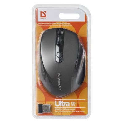 3. DEFENDER MYSZ ULTRA MM-315 RF CZARNA OPTICAL 1600DPI 6P 52315