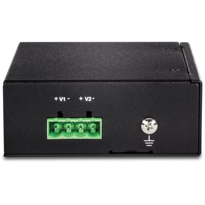 4. Switch TRENDnet TI-PE50 - niezarządzalny - 4 x 10/100 (PoE+) + 1 x 10/100 - możliwość montażu na szynie DIN, montaż na ścianie - PoE+ (90 W) - DC
