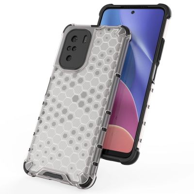 9. Honeycomb etui pancerny pokrowiec z żelową ramką Xiaomi Redmi K40 Pro+ / K40 Pro / K40 / Poco F3 niebieski