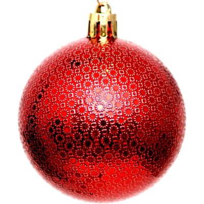 16. BOMBKA DEKORACYJNA PLASTIKOWA 6CM SET 35 SZT CZERWONA