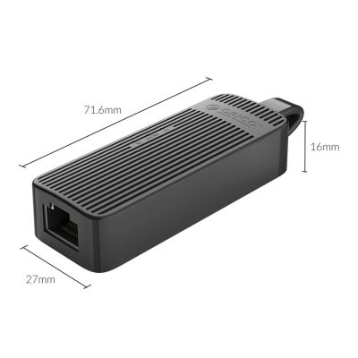5. Adapter sieciowy Orico UTK-U3 USB-A 3.0 do RJ45 Gigabit Ethernet 1 Gbps - czarny