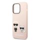 7. Etui Karl Lagerfeld Silicone Karl&Choupette MagSafe na iPhone 14 Pro Max - jasnoróżowe