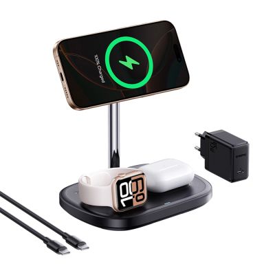 2. Ładowarka indukcyjna Baseus EnerFill FS41 3w1 z chłodzeniem z wtyczką EU 45W i kablem USB-C do USB-C - czarna