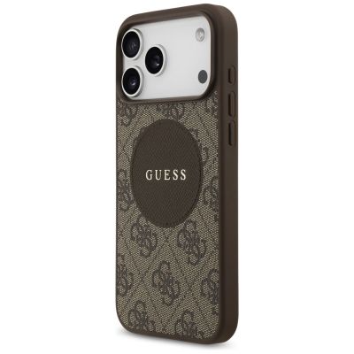 2. Etui Guess 4G Circle Classic Logo MagSafe na iPhone 17 Pro Max - brązowe