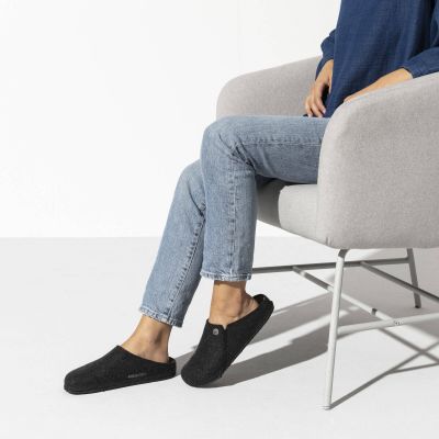 4. Kapcie męskie/damskie Birkenstock Zermatt Cozy Home Anthracite z wełnianego filcu regular szerokie (1014938)