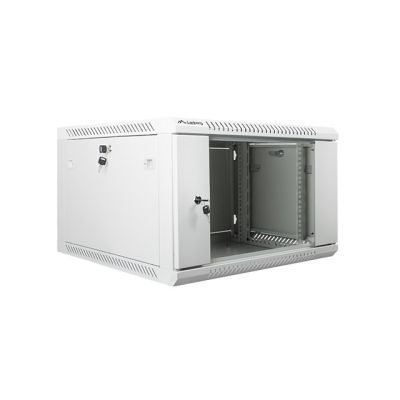 5. Szafa jednosekcyjna Lanberg WF01-6606-10S (6U; 368mm / 600mm / 600 mm; wisząca; Szklane; 19''; kolor szary)