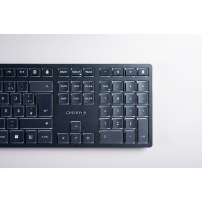 12. CHERRY KW 9100 SLIM klawiatura Uniwersalne RF Wireless + Bluetooth QWERTZ Swiss Czarny