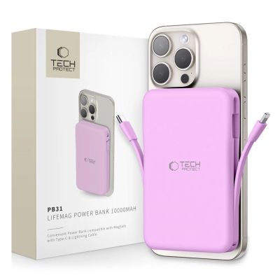Powerbank Tech-Protect PB31 MagSafe 10000mAH - fioletowy
