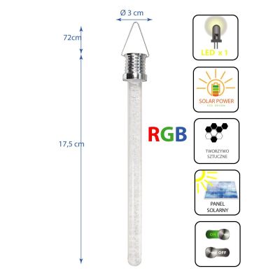 2. LAMPA SOLARNA SOPEL DO POWIESZENIA 3x17,5CM LED