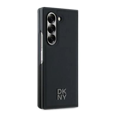 5. Etui DKNY Magsafe Plain Leather Metal Stack Logo na Samsung Galaxy Z Fold 6 - czarne
