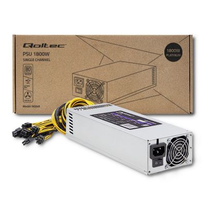 5. QOLTEC ZASILACZ PCI-E 1800W | 80 PLUS PLATINUM | GAMING MINER
