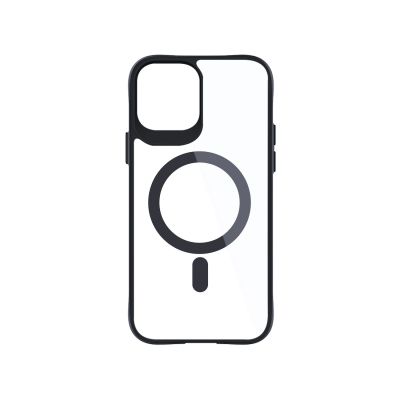 2. Etui 3mk Satin Armor MagCase z MagSafe na iPhone 12 Pro Max - przezroczyste z czarną ramką