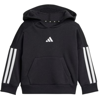 2. Dres dla dzieci adidas Essentials Joggers 3 Stripes Fleece Hoodie czarny JD6484