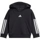 2. Dres dla dzieci adidas Essentials Joggers 3 Stripes Fleece Hoodie czarny JD6484