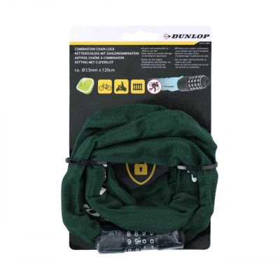 2. Zapięcie rowerowe Dunlop łańcuch na szyfr 120 cm 1042565