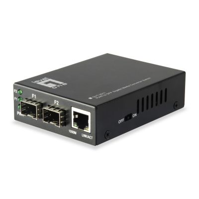 7. LevelOne GVT-2011 - Media konwerter - GigE - 10Base-T, 100Base-TX, 1000Base-T, 1000Base-X - RJ-45 / SFP (mini-GBIC)