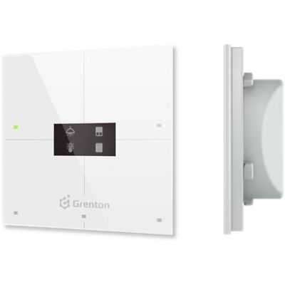 Smart panel Grenton / 4 pola dotykowe / wyświetlacz OLED / TF-Bus / biały szklany front