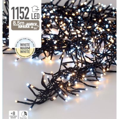 5. LAMPKI CHOINKOWE ŁAŃCUCH ŚWIETLNY 1152 LED TIMER ZIMNY I CIEPŁY BIAŁY