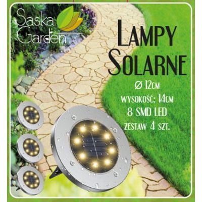 20. LAMPA SOLARNA 8 LED SMD DO WBICIA W PODŁOŻE KPL.4SZT