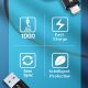 7. Kabel Wozinsky WNBAA 4w1 2x USB-C 1x USB-A 1x Lightning 60W 1 m - czarny