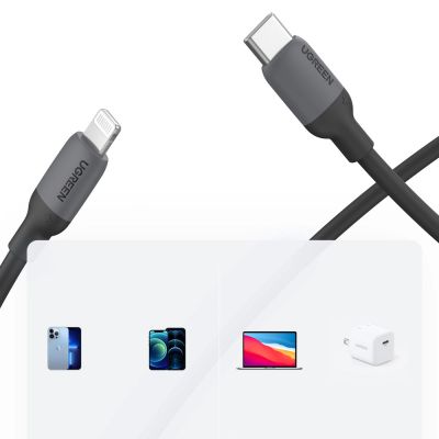 6. Kabel Ugreen US387 Lightning - USB-C MFI PD 20W 480Mb/s 1m - czarny