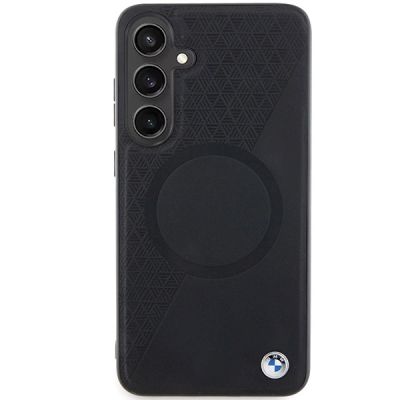 3. Etui BMW Signature Leather Half Textured & Circle MagSafe na Samsung Galaxy S24+ - czarne