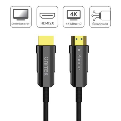 3. UNITEK KABEL HDMI OPTYCZNY 2.0 AOC 4K 60HZ 15M