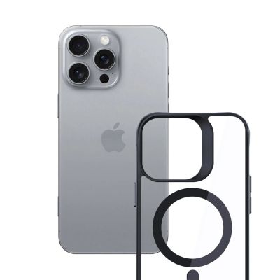 15. Etui 3mk Satin Armor MagCase z MagSafe iPhone 16 Pro Max - przezroczyste z czarną ramką
