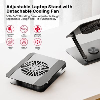 4. UNITEK OT1098AGY01 stojak na laptop Podstawka pod notebooka i tablet Srebrny 43,9 cm (17.3")
