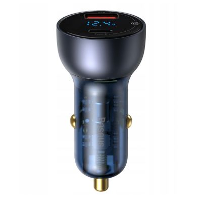 Ładowarka samochodowa Baseus Particular 65W USB-A USB-C QC PPS z wyświelaczem cyfrowym - ciemnoszara