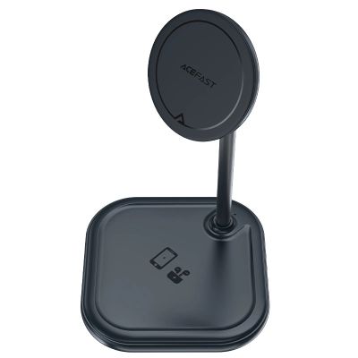 4. Acefast bezprzewodowa ładowarka Qi 15W do iPhone (z MagSafe) i Apple AirPods stojak podstawka uchwyt magnetyczny szary (E6 grey)